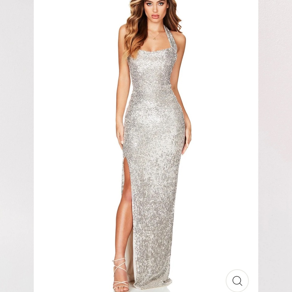 Nookie Glittering Silver Maxi Dress
